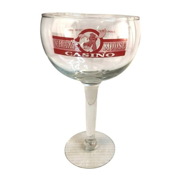 Crazy Moose Casino Pasco Washington Extra Large 10" Margarita Glass Barware Deco - Picture 1 of 8